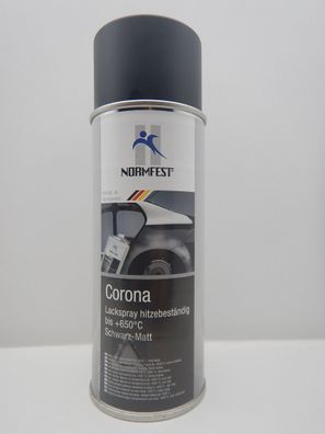 Lackspray SPRAY CORONA Schwarz MATT Hitzebeständig 650°C LACK 400ML