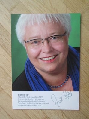 Nordrhein-Westfalen MdL Die Grünen Sigrid Beer - handsigniertes Autogramm!!!