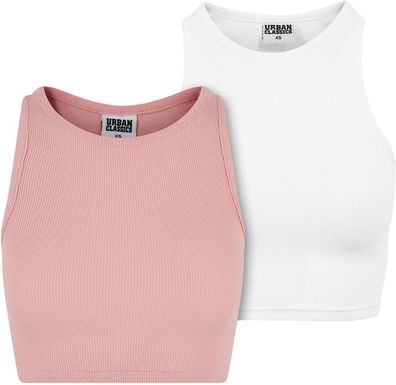 Urban Classics Damen Ladies Cropped Rib Top 2-Pack