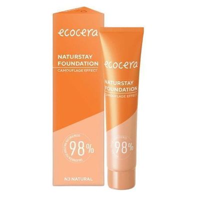 Ecocera Naturstay Foundation Natürlicher Deckel N3 Natur 30ml