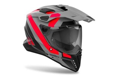 Endurohelm Schutzhelm Crosshelm Motocrosshelm Motorradhelm Rollerhelm Grau Rot