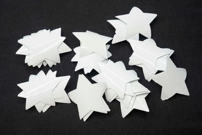 50x Sticker Stern 50mm Miniblings Aufkleber DIY Scrapbooking Sterne Kleber weiß