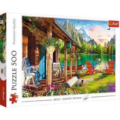 TREFL Puzzle Hütte in den Bergen 500 Teile