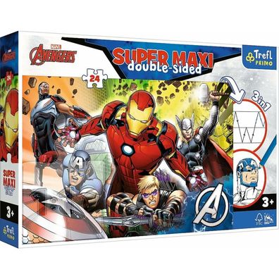 TREFL Doppelseitiges Puzzle Avengers SUPER MAXI 24 Teile