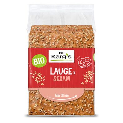 Dr. Kargs Bio Vollkorn Knäckebrot Scheiben Lauge mit Sesam 200g