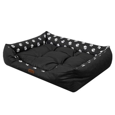 Hundebett Hundekissen Schwarz Mit Pfoten R3 92x73 cm