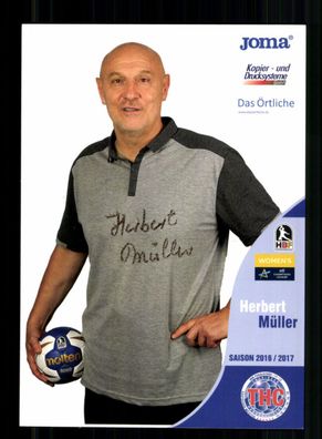 Herbert Müller Autogrammkarte Thüringer HC 2016-17 Handball + A 237801