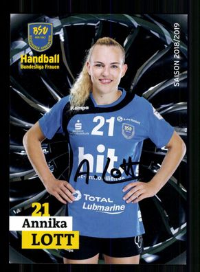 Annika Lott Autogrammkarte Buxtehuder SV 2018-19 Handball + A 237817