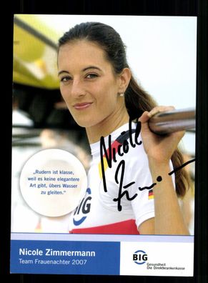 Nicole Zimmermann Original Signiert Rudern / Olympia + A 237887