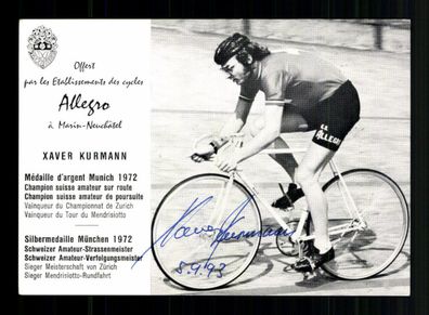 Xaver Kurmann Radrennfahrer Schweiz 2. Olympia 1972 Original Sign. + A 237055