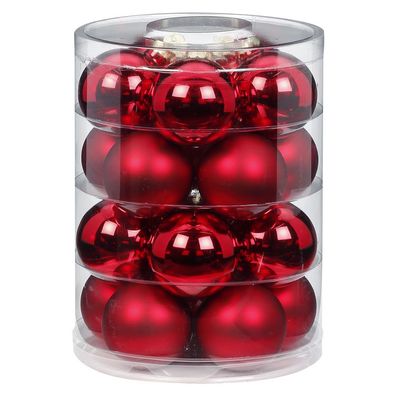 Weihnachtskugeln 20 Stk 6cm Ochsenblut glanz/matt Inge-Glas