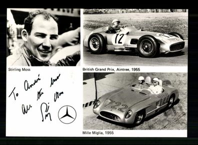 Stirling Moos 1929-2020 Formel 1 Fahrer 1951-1961 Original Signiert + A 237272