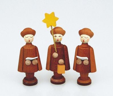 Holzfiguren 3 Kurrendefiguren natur Höhe 3,5cm NEU Figuren Haus Baum Figur Kirche