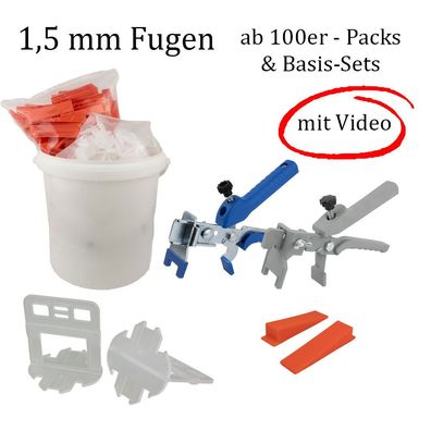 Nivelliersystem 1,5 mm Fugenbreite! Für eine Fliesenstärke von 3-12mm geeignet!