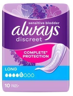 DE) Always Discreet WkÅ?adki na nietrzymanie moczu Long, 10 sztuk (PRODUKT Z Niemiec