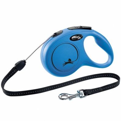 FLEXI Rollleine New Classic Seil - 8m, bis 12kg - Blau