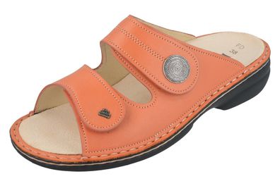 FINN Comfort Sansibar Damen Pantolette orange mandarin Nube Glattleder