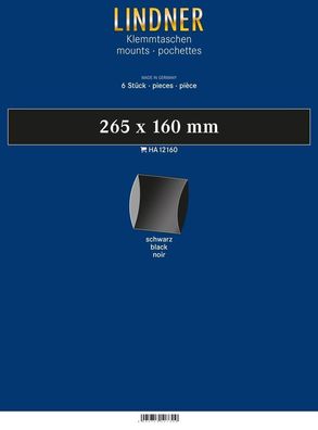 Lindner ha12160 Klemmstreifen SL schwarz 265 mm lang x höhe 160 mm