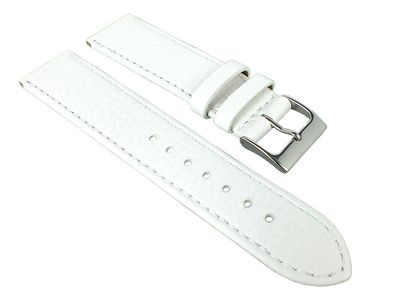 Herzog ? Uhrenarmband 20mm weiß weiches Hirschleder genarbt Naht Band