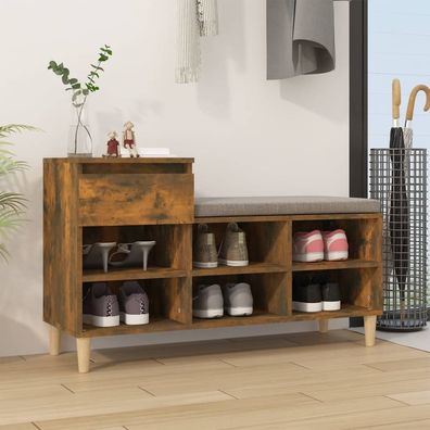 vidaXL Schuhregal Räuchereiche 102x36x60 cm Holzwerkstoff
