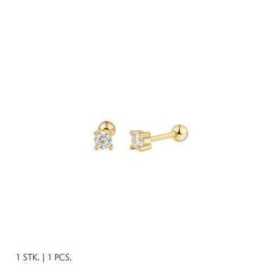 Piercing - Silber goldbeschichtet - Zirkonia 2,8mm