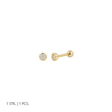 Piercing - Silber goldbeschichtet - Zirkonia 3,6mm