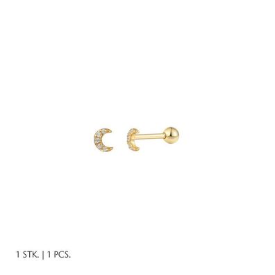 Piercing - Silber goldbeschichtet - Mond 3,6mm