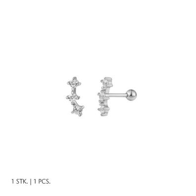 Piercing - Silber rhodiniert - Zirkonia 3,8 mm