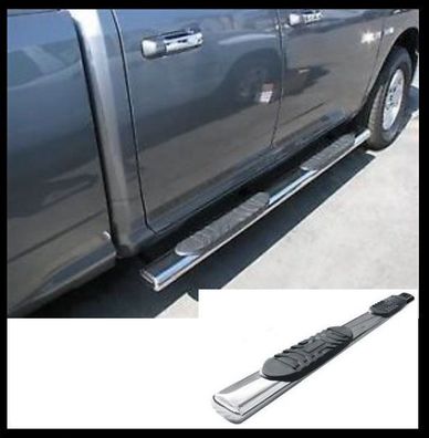 5" Oval Einstiegsrohre poliert Dodge Ram 1500 5. Gen Crew Cab