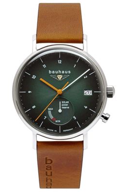 Bauhaus Herrenuhr Solar Braun/Grün 2112-4