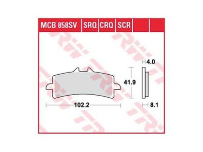 TRW Bremsbelag "MCB 858" Satz Typ SV Sinterm