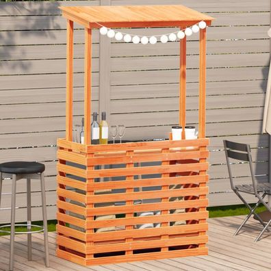 vidaXL Gartenbar mit Dach Braun 112,5x57x195,5 cm Massivholz Kiefer