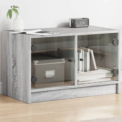 vidaXL TV-Schrank mit Glastüren Grau Sonoma 68x37x42 cm