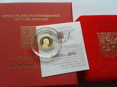 Original 10 euro 2015 PP Vatikan Papst Franziskus Die Taufe 3g Gold