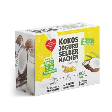 Veganen Kokosjogurd selber machen Set | Joghurt ohne Strom | Joghurtbereiter