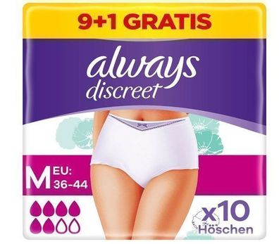 Always Discreet Saugfähige Unterwäsche M, 10 Stück