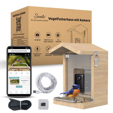 Vogelfutterstation mit Kamera ohne Solarpanel Sanilu®