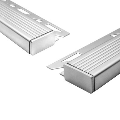 Edelstahl Stufenprofil Fliesenleiste Profil Treppen Schiene L250cm H10-12mm