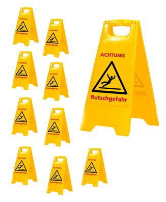 10x Warnschild-Vorsicht Rutschgefahr-Vorsicht Glatt Glättegefahr Glatteis