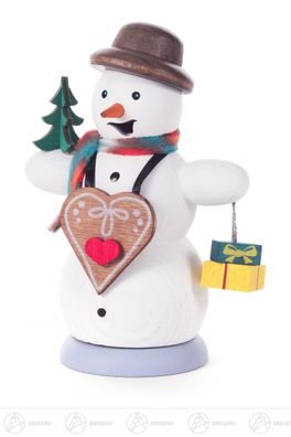 Räuchermann Schneemann mit Lebkuchenherz BxHxT 9,3cmx13,4cmx5,3cm NEU Erzgebirge