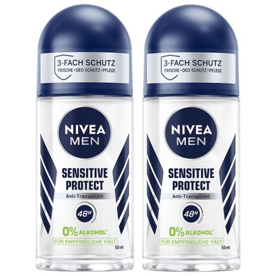 Nivea Men Deo Sensitive Protect Roll On Anti Transpirant 50ml 2er Pack