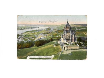 Drachenburg mit Blick auf Königswinter, gebraucht, gelaufen, 1912