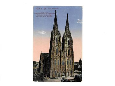 Köln a. Rh., Dom, Westseite, gebraucht, gelaufen Jahr 1916