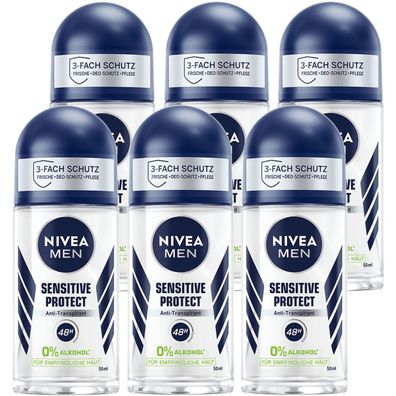 Nivea Men Deo Sensitive Protect Roll On Anti Transpirant 50ml 6er Pack