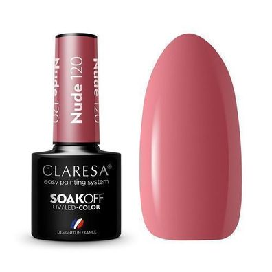 Claresa UV/ LED Nude Hybrid Gel Nagellack 120, 5g - Elegantes Hybrid-Nagellack Set