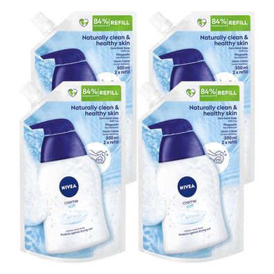 Nivea Creme Soft Handseife Cremeseife im Nachfüllbeutel 500ml 4er Pack