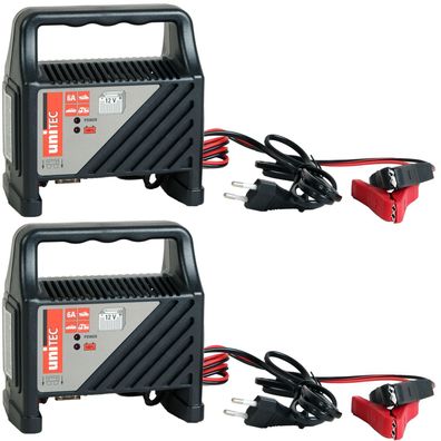 2x Set Batterie-Ladegerät 12V 6A Anzeige Ladung Auto Kfz PKW Batterie-Lader