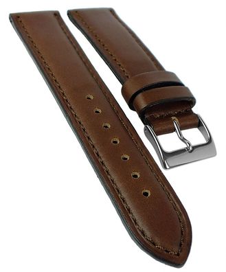 Herzog Neapel Uhrenarmband 18mm Rindleder braun Dornschließe Naht