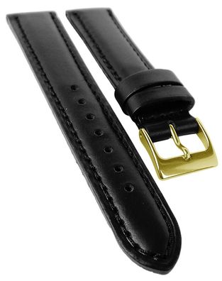 Herzog Neapel ? Uhrenarmband 20mm Dornschließe ? schwarz Rindleder