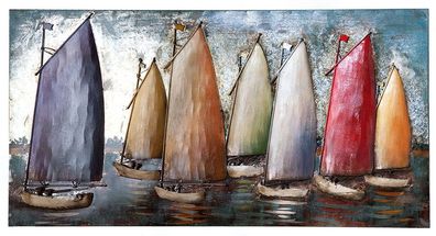 Gilde Bild "Sailing Regatta" Kunstobjekt "GILDE Gallery" Handarbeit H: 60 cm B: